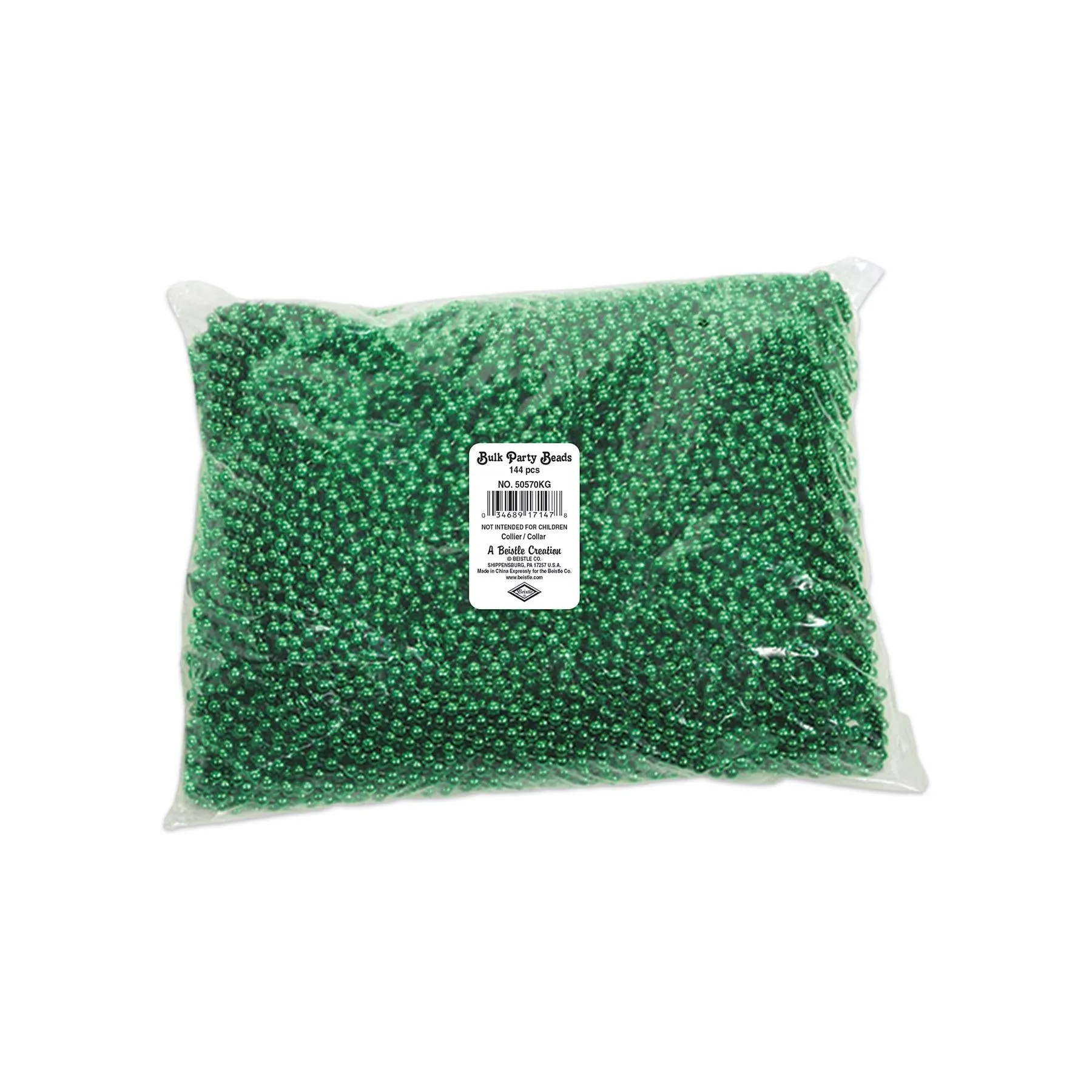 Party Bead Necklaces - Small Round - green