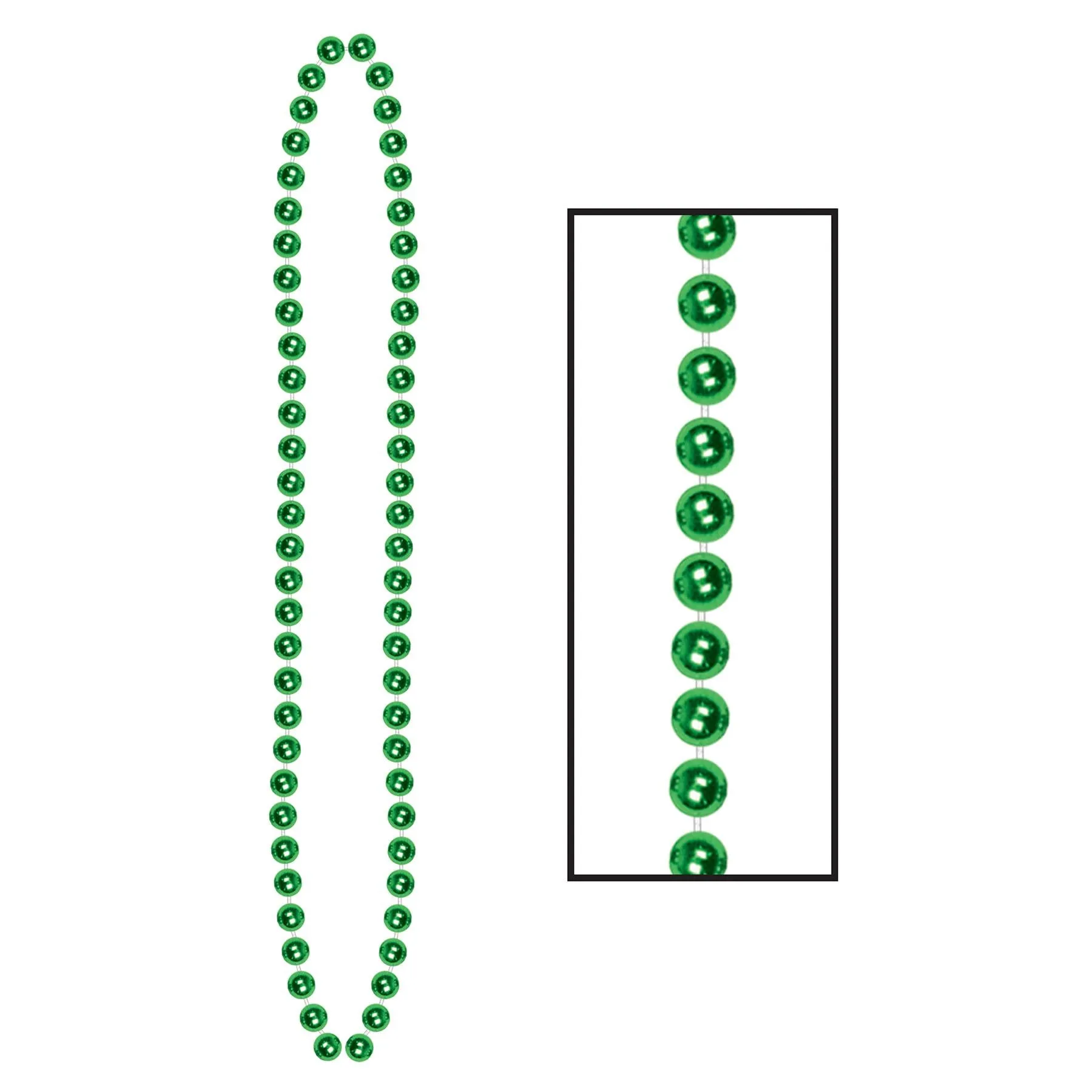 Party Bead Necklaces - Small Round - green