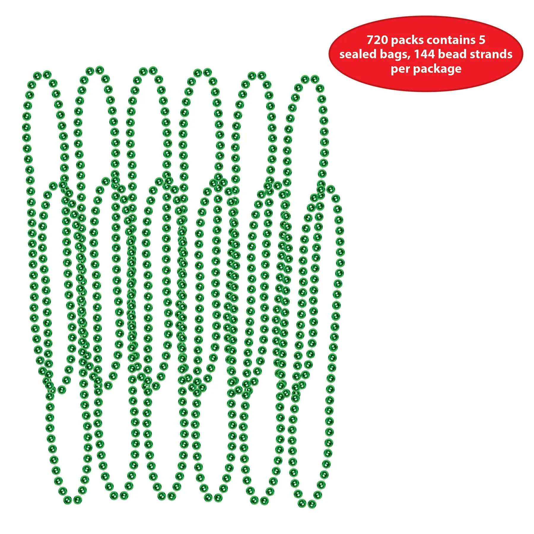 Party Bead Necklaces - Small Round - green