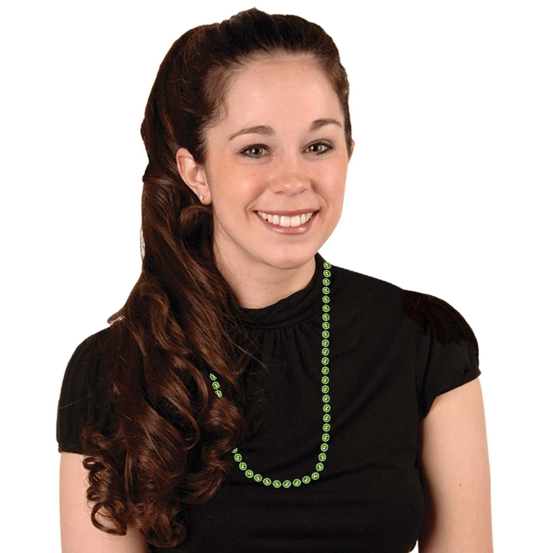 Party Bead Necklaces - Small Round - Light green