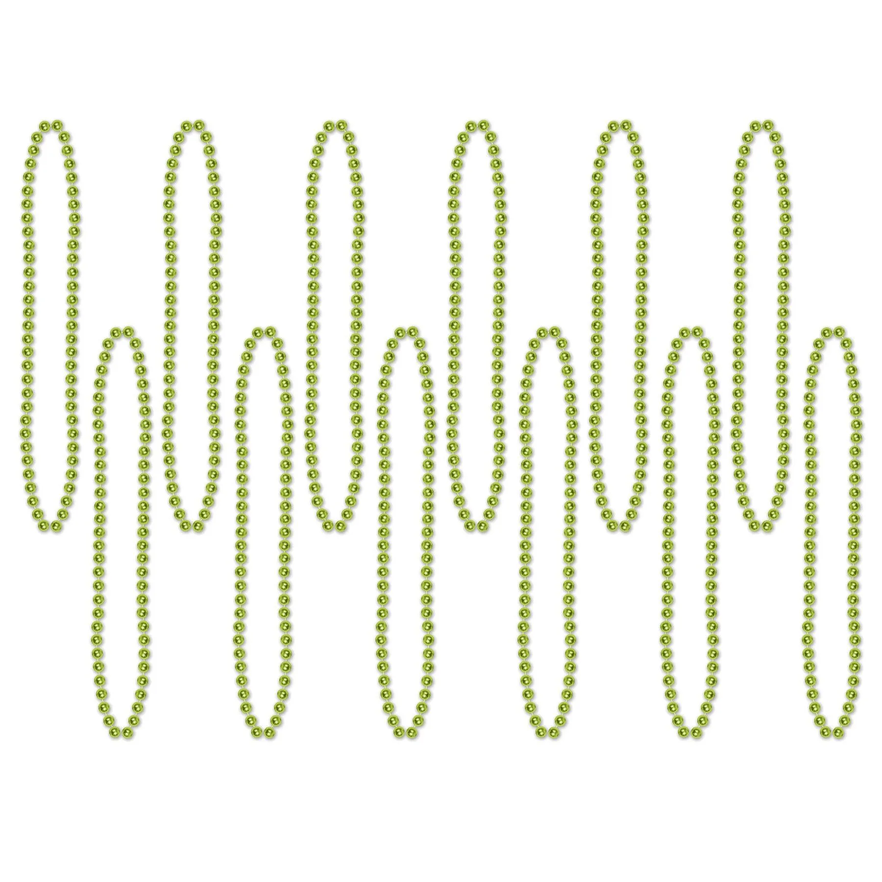Party Bead Necklaces - Small Round - Light green
