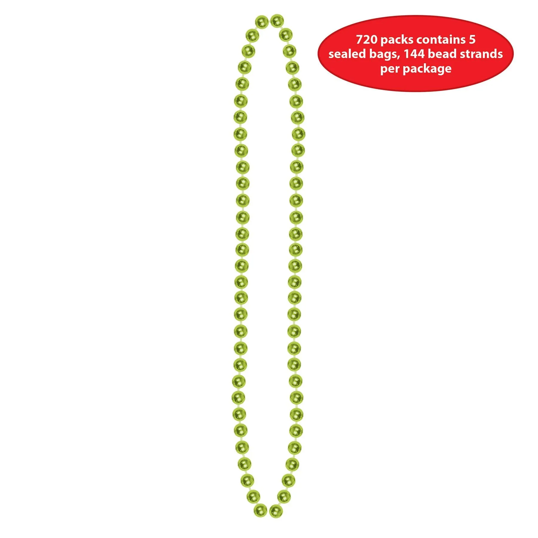 Party Bead Necklaces - Small Round - Light green