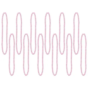 Party Bead Necklaces - Small Round - pink
