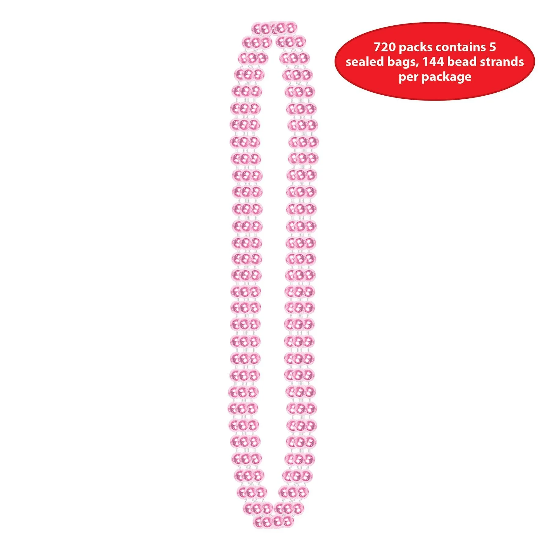 Party Bead Necklaces - Small Round - pink