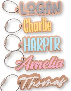 Personalized Backpack Name tags, Kids Custom Backpack Keychains, Name Tags, Diaper Bag Tags, Lunch Box Keychain