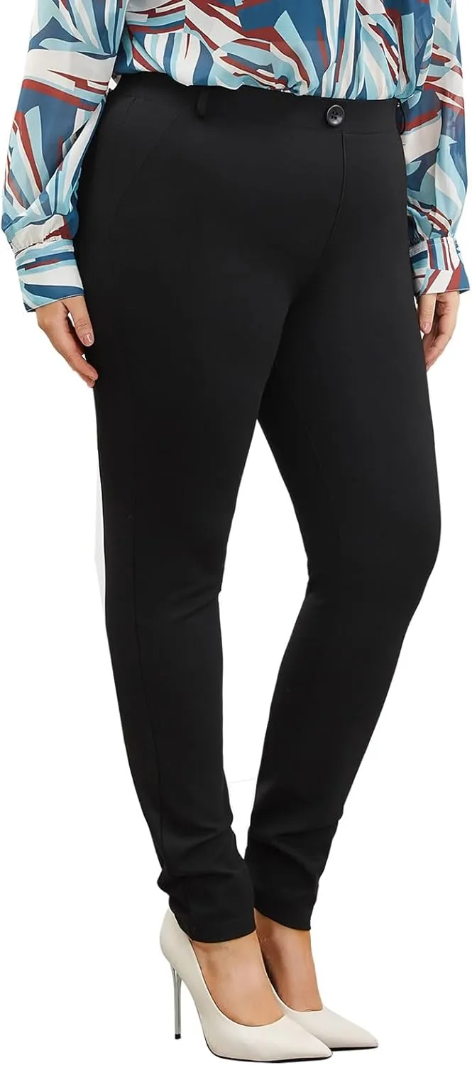 Plus Size Women's Skinny-Leg Dress Pants - High Waisted Slacks for Business Casual,Work Clothes for Office