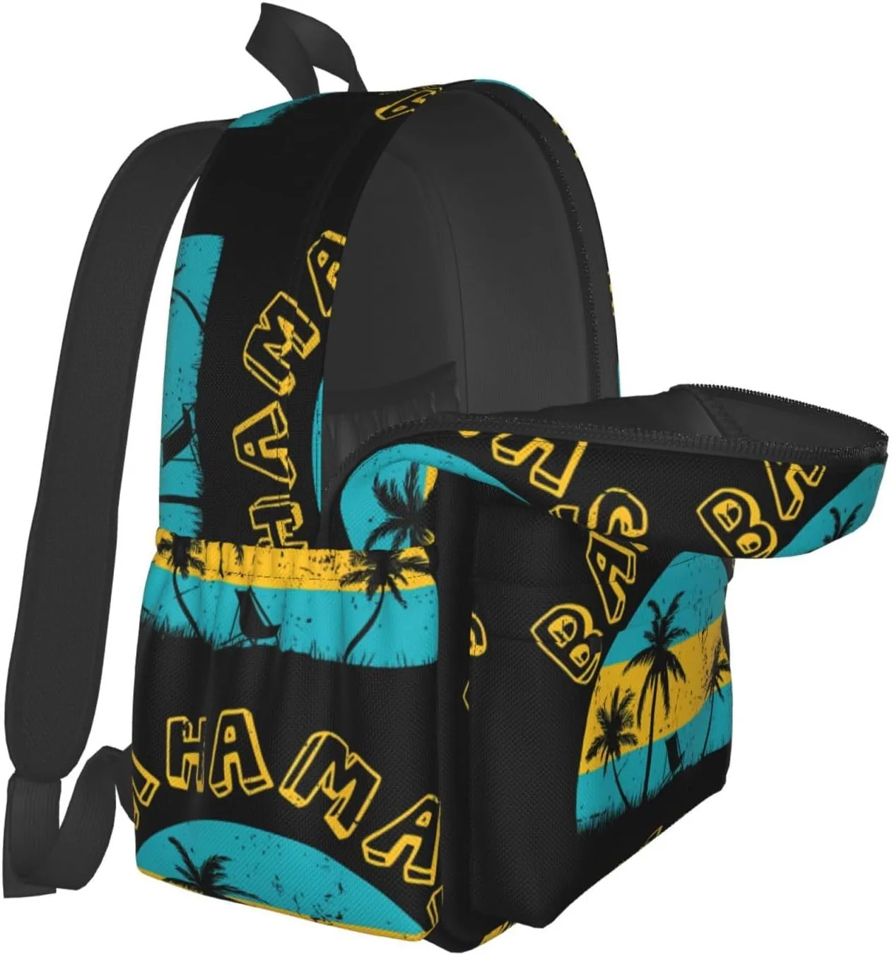Proud Bahamas Bahamians Flag Laptop Commuter Backpack Shoulder Bag Casual Back Pack Daypack Bags With Side Pockets For Work Travel Daily Use