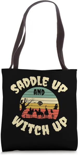 Saddle Up Witch Up Halloween Rodeo Rider Horse Tote Bag