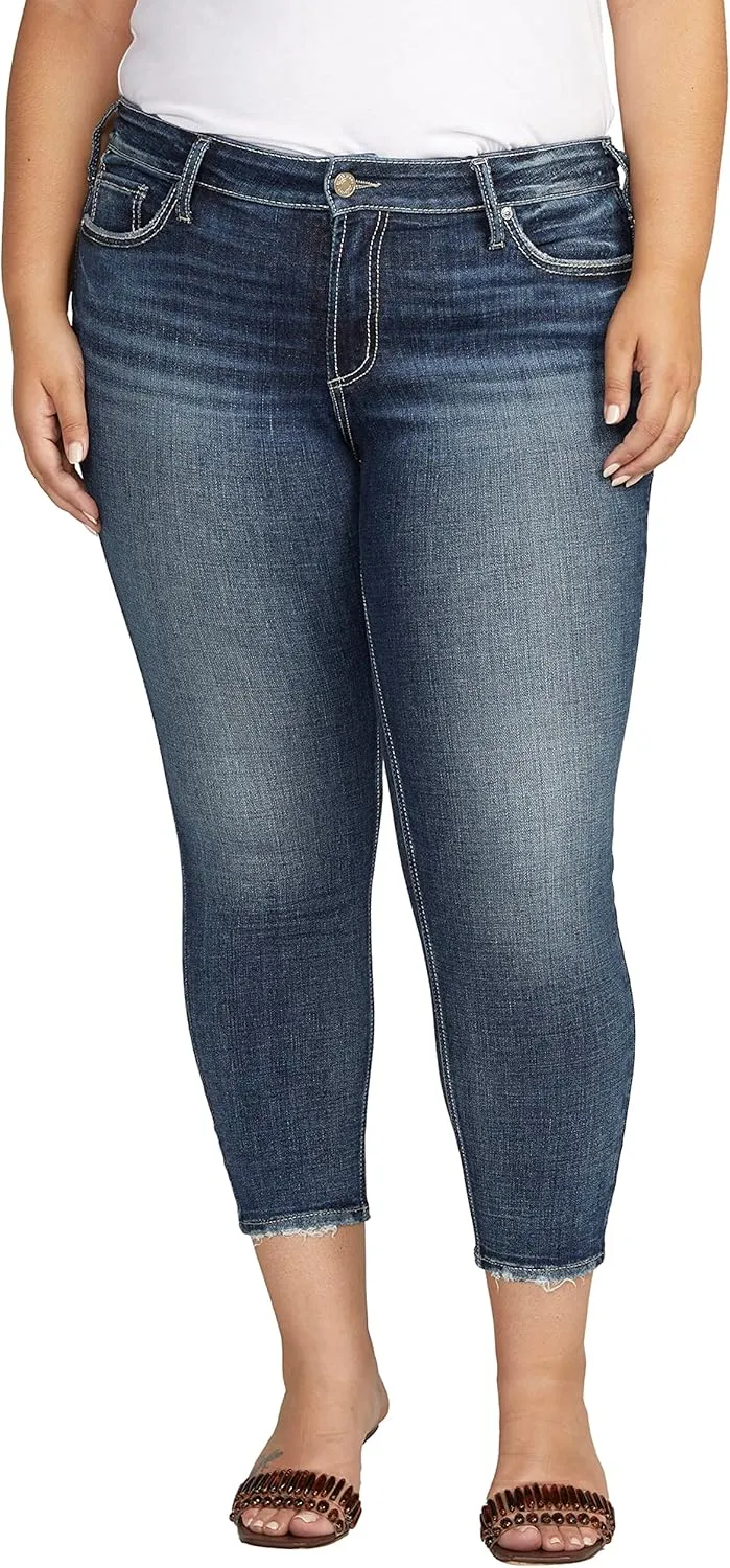 Silver Jeans Co. Women's Plus Size Suki Mid Rise Curvy Fit Skinny Jeans