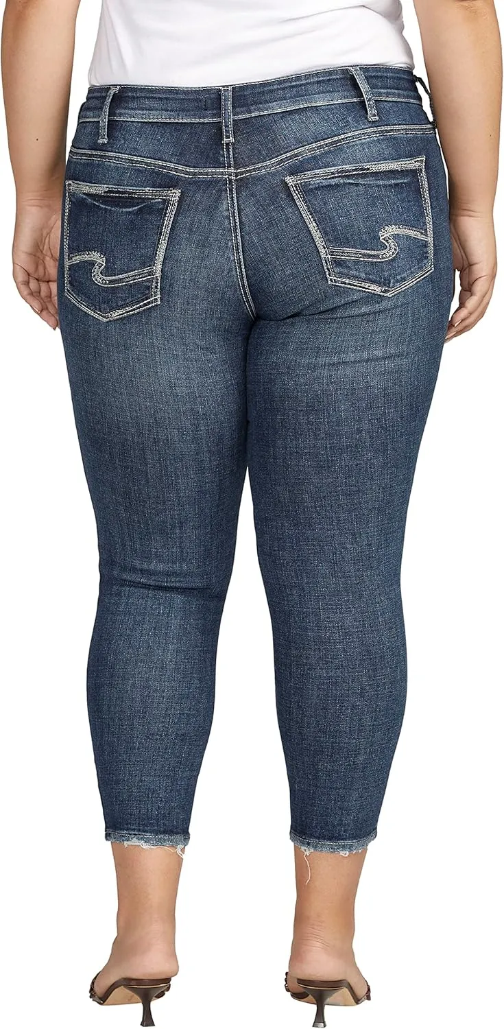 Silver Jeans Co. Women's Plus Size Suki Mid Rise Curvy Fit Skinny Jeans