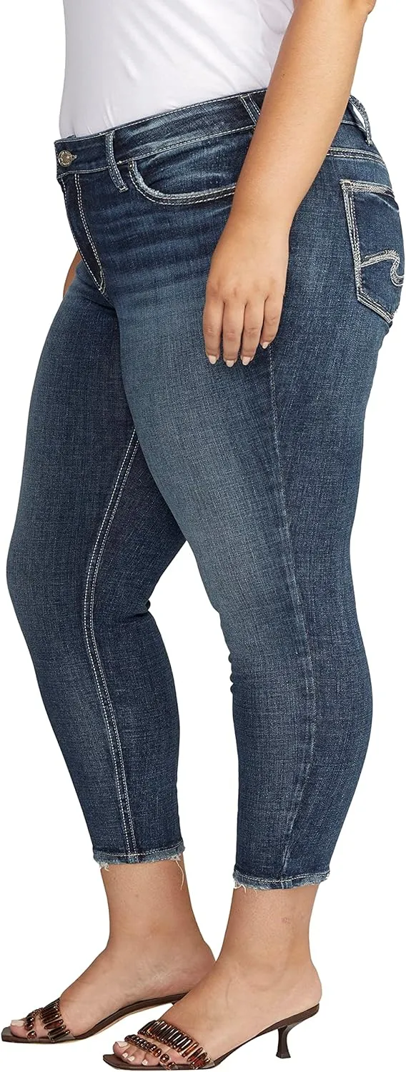 Silver Jeans Co. Women's Plus Size Suki Mid Rise Curvy Fit Skinny Jeans