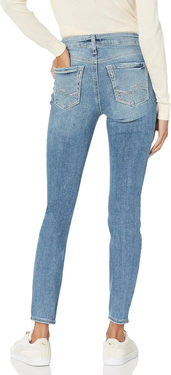 Silver Jeans Co. Women's Suki Mid Rise Curvy Fit Skinny Jeans