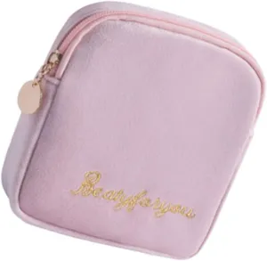 Small Diaper Bag Zipper Cotton Sanitary Napkin Storage Pouch for Travel Office Use