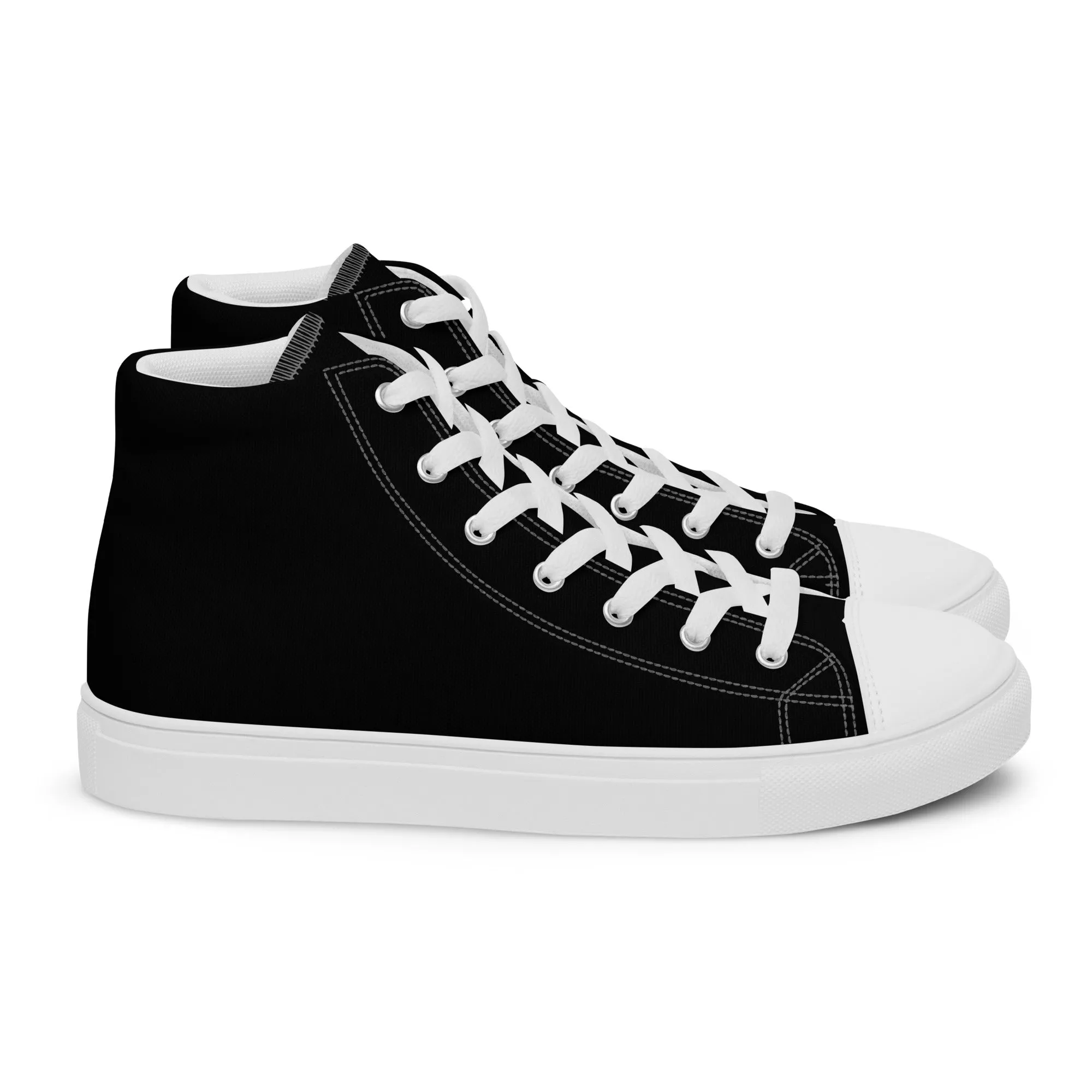 Snooty Fox Art Women’s High Top Canvas Shoes - Snooty Fox Logo Black