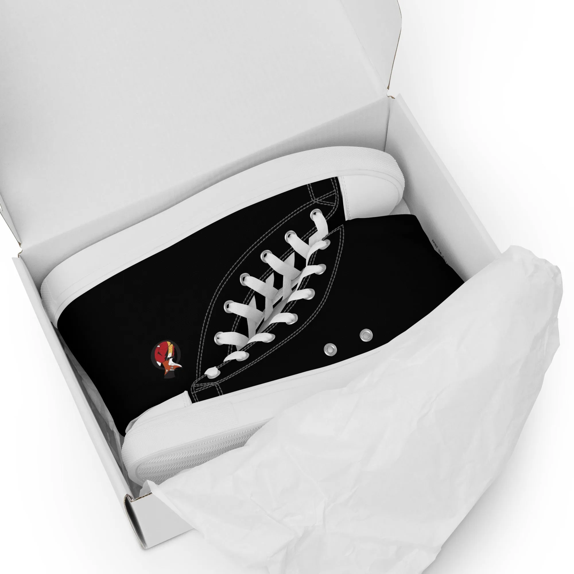 Snooty Fox Art Women’s High Top Canvas Shoes - Snooty Fox Logo Black