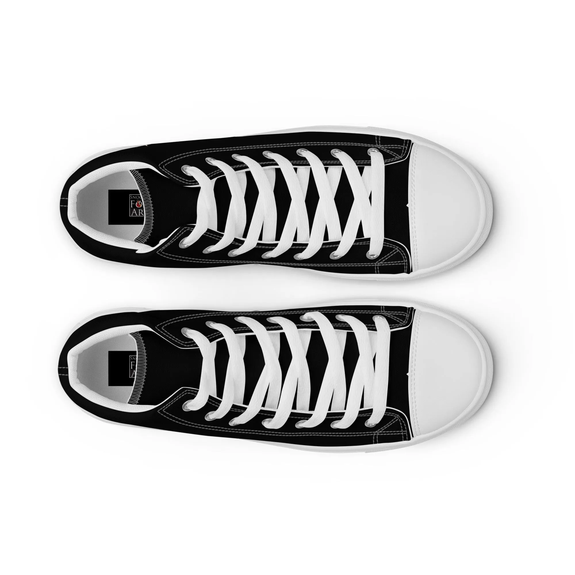 Snooty Fox Art Women’s High Top Canvas Shoes - Snooty Fox Logo Black