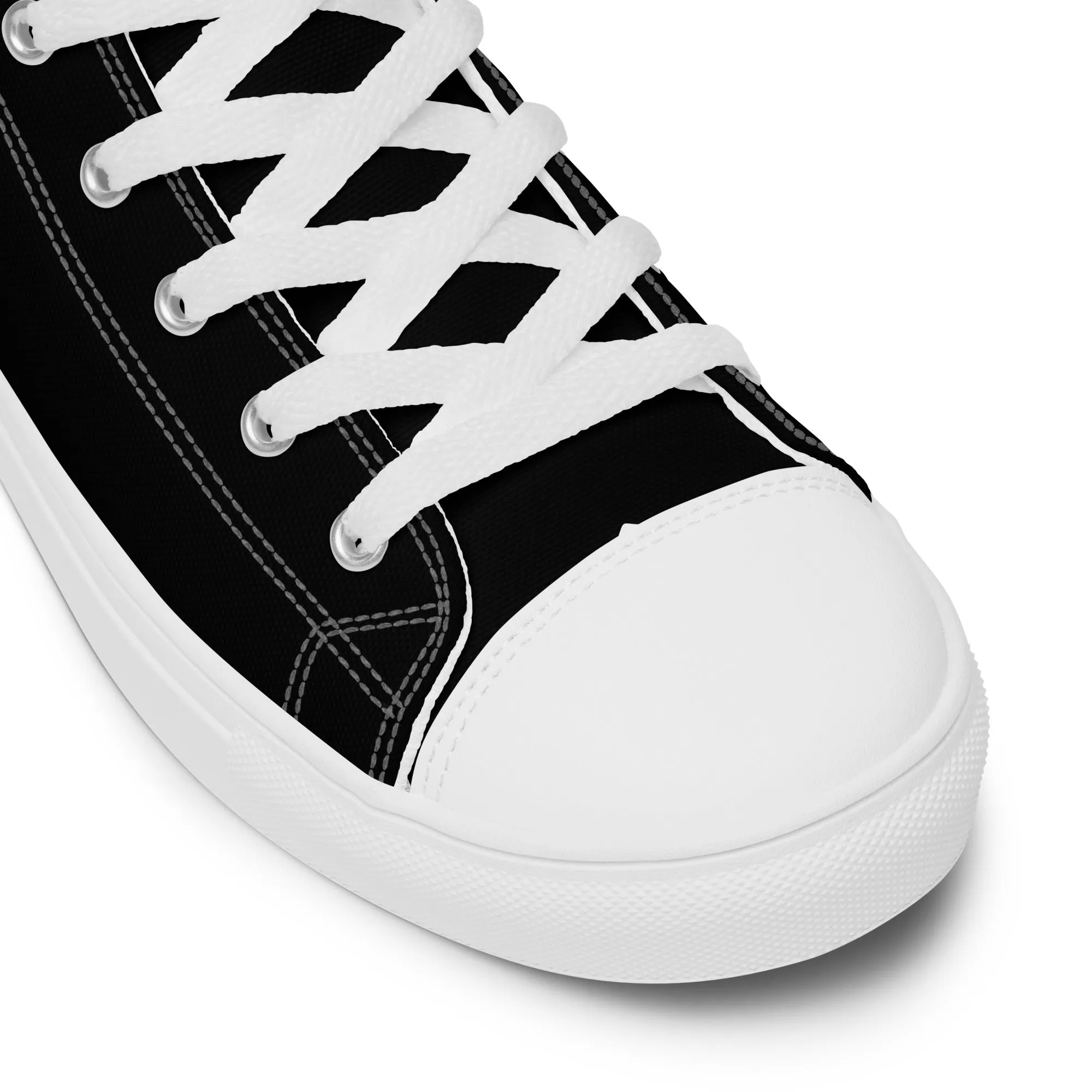 Snooty Fox Art Women’s High Top Canvas Shoes - Snooty Fox Logo Black
