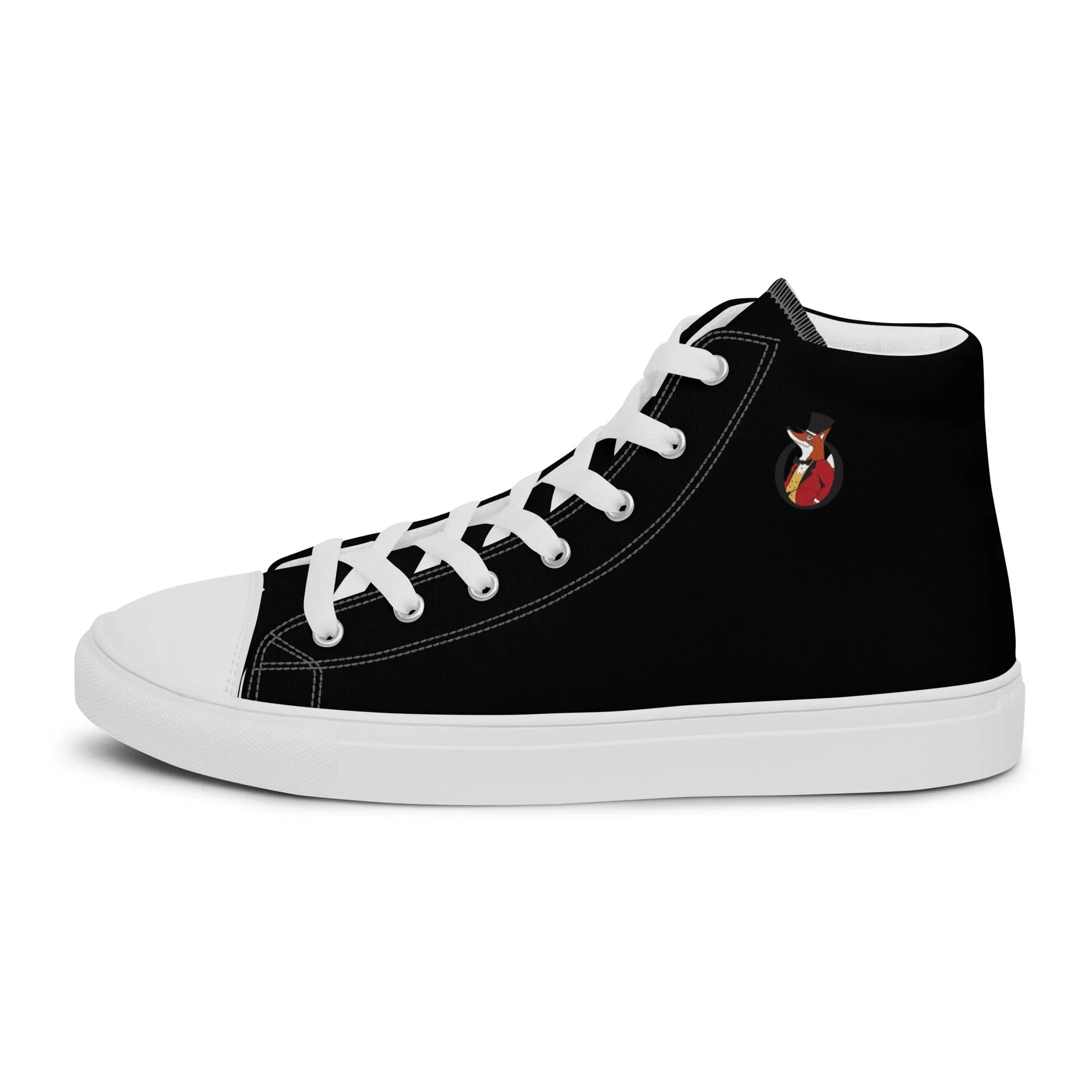 Snooty Fox Art Women’s High Top Canvas Shoes - Snooty Fox Logo Black