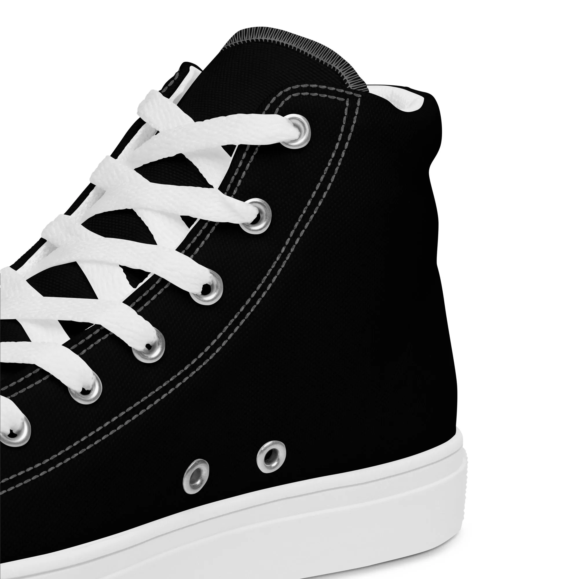 Snooty Fox Art Women’s High Top Canvas Shoes - Snooty Fox Logo Black