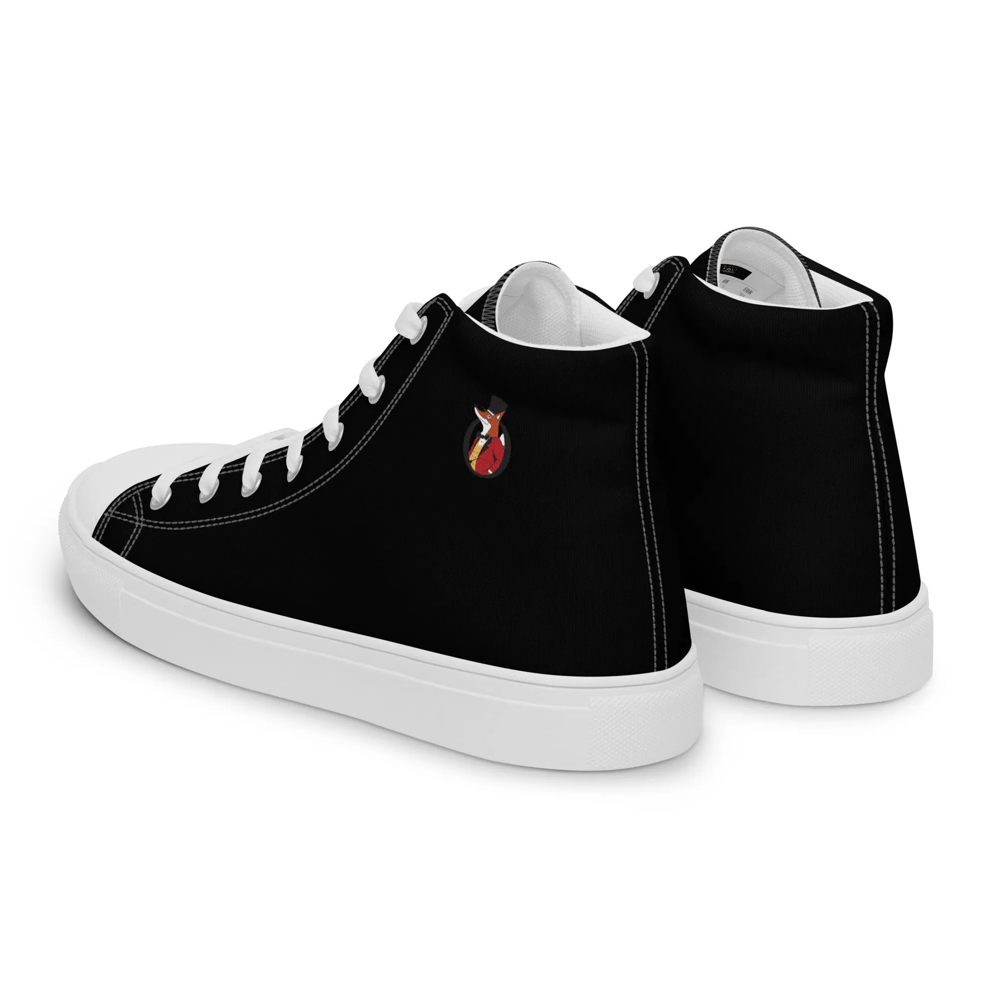 Snooty Fox Art Women’s High Top Canvas Shoes - Snooty Fox Logo Black