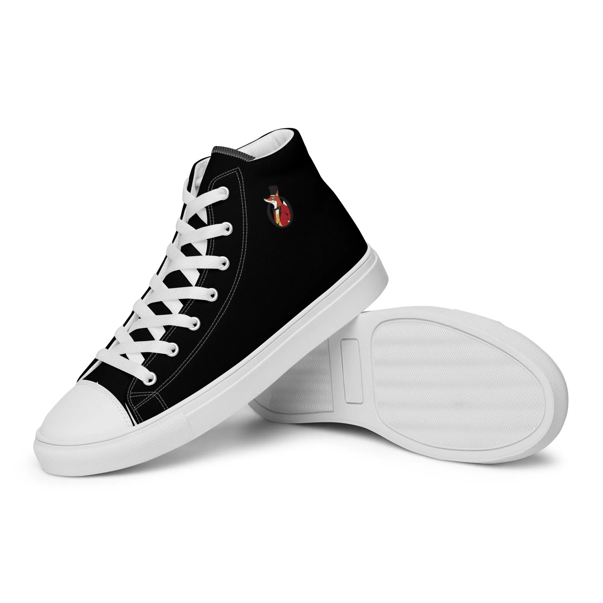Snooty Fox Art Women’s High Top Canvas Shoes - Snooty Fox Logo Black