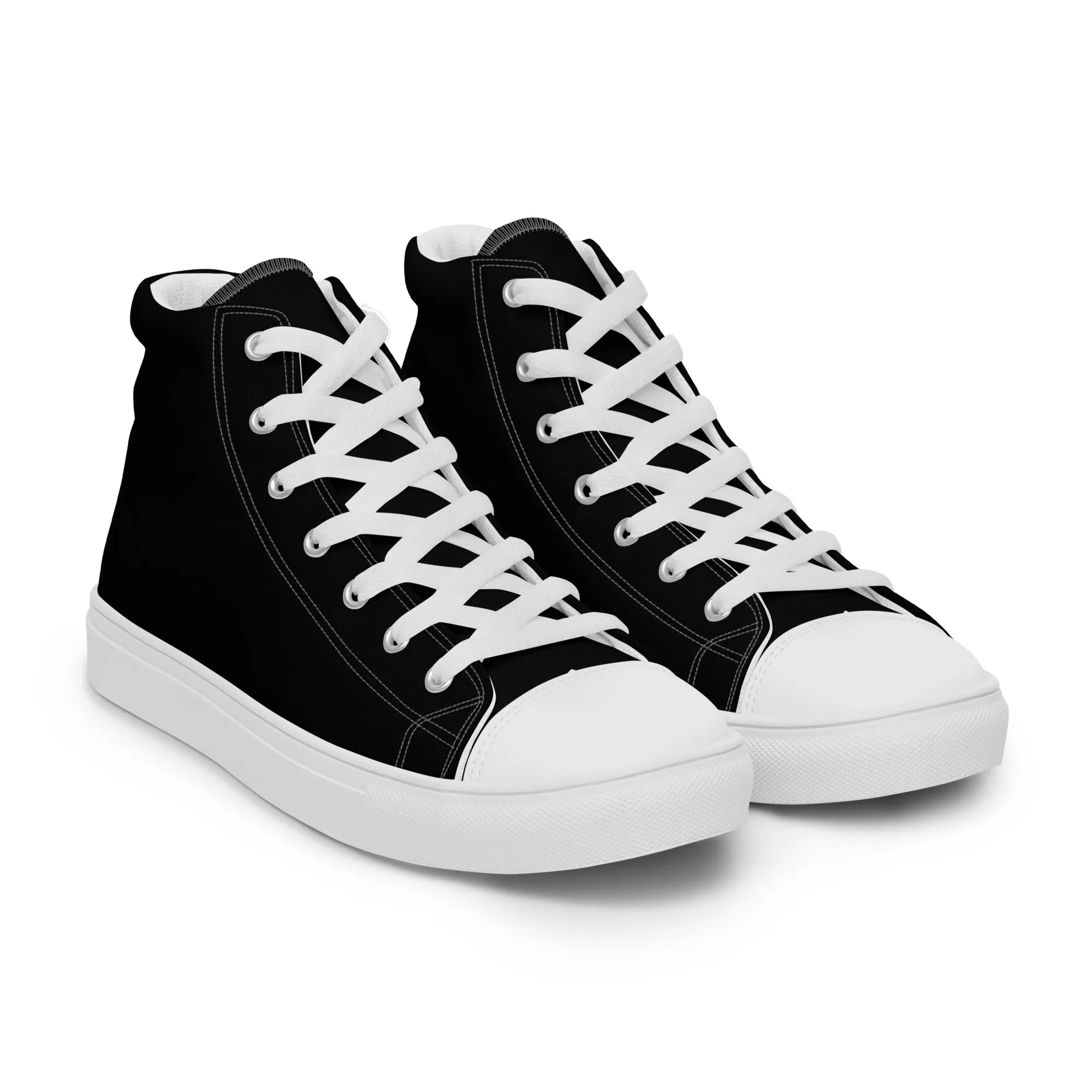 Snooty Fox Art Women’s High Top Canvas Shoes - Snooty Fox Logo Black