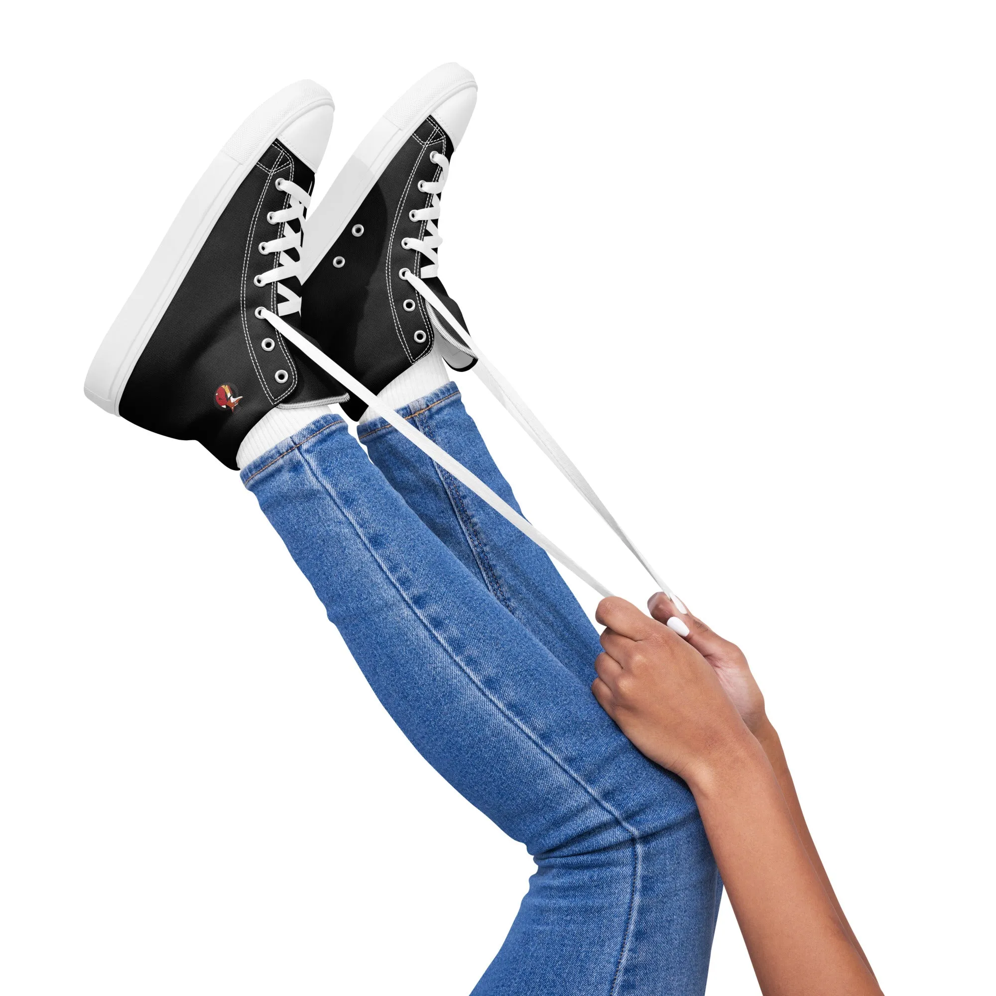 Snooty Fox Art Women’s High Top Canvas Shoes - Snooty Fox Logo Black
