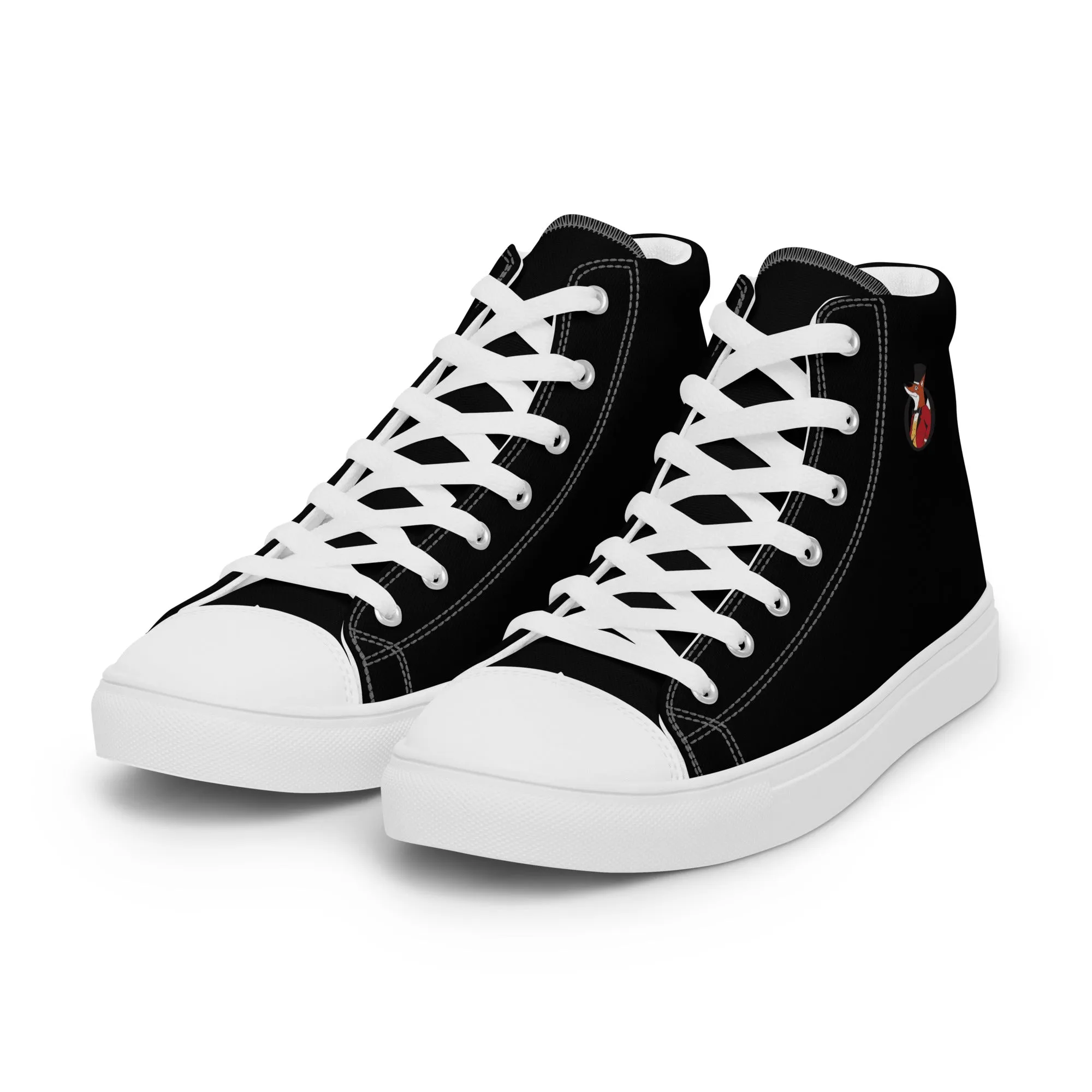 Snooty Fox Art Women’s High Top Canvas Shoes - Snooty Fox Logo Black