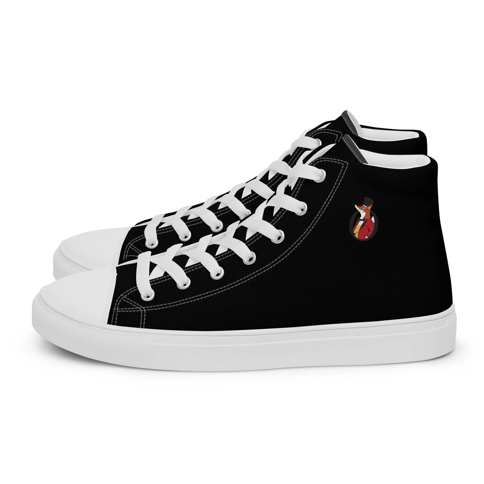 Snooty Fox Art Women’s High Top Canvas Shoes - Snooty Fox Logo Black