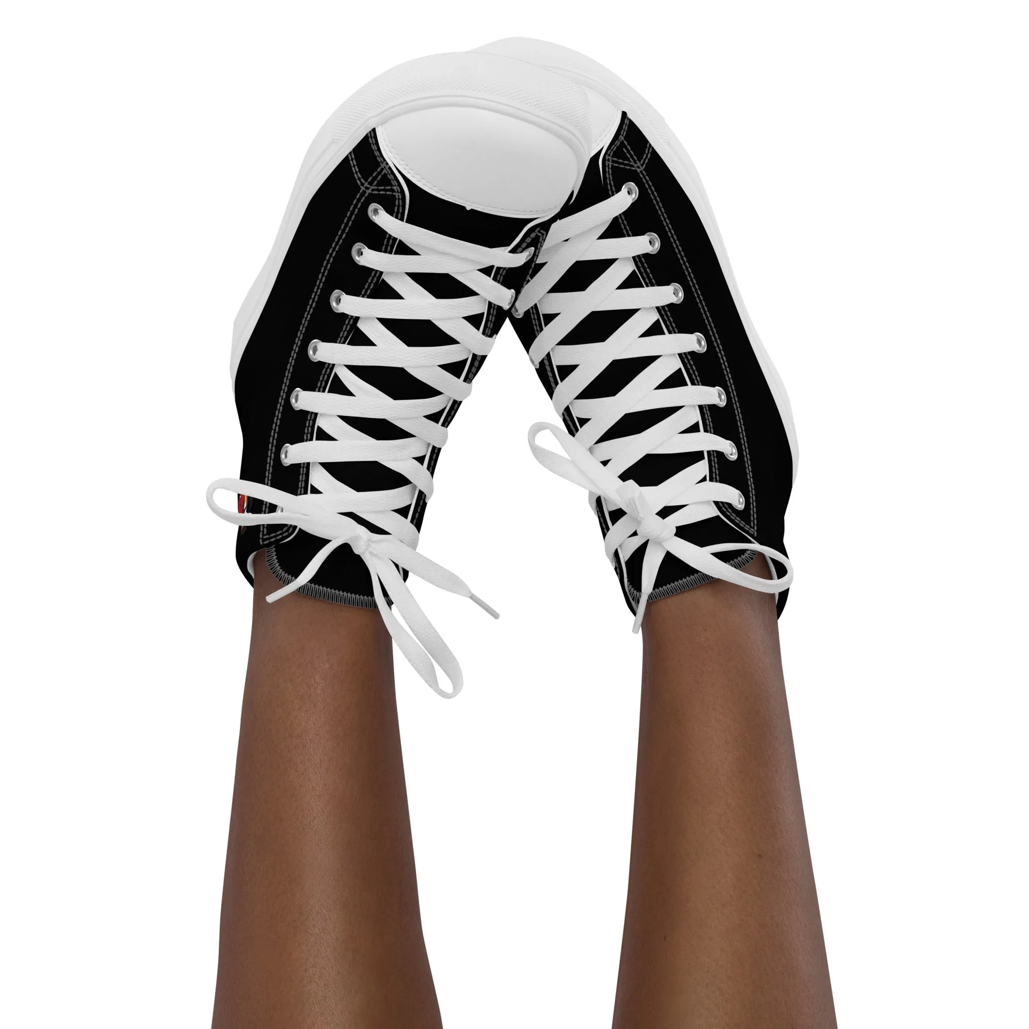 Snooty Fox Art Women’s High Top Canvas Shoes - Snooty Fox Logo Black