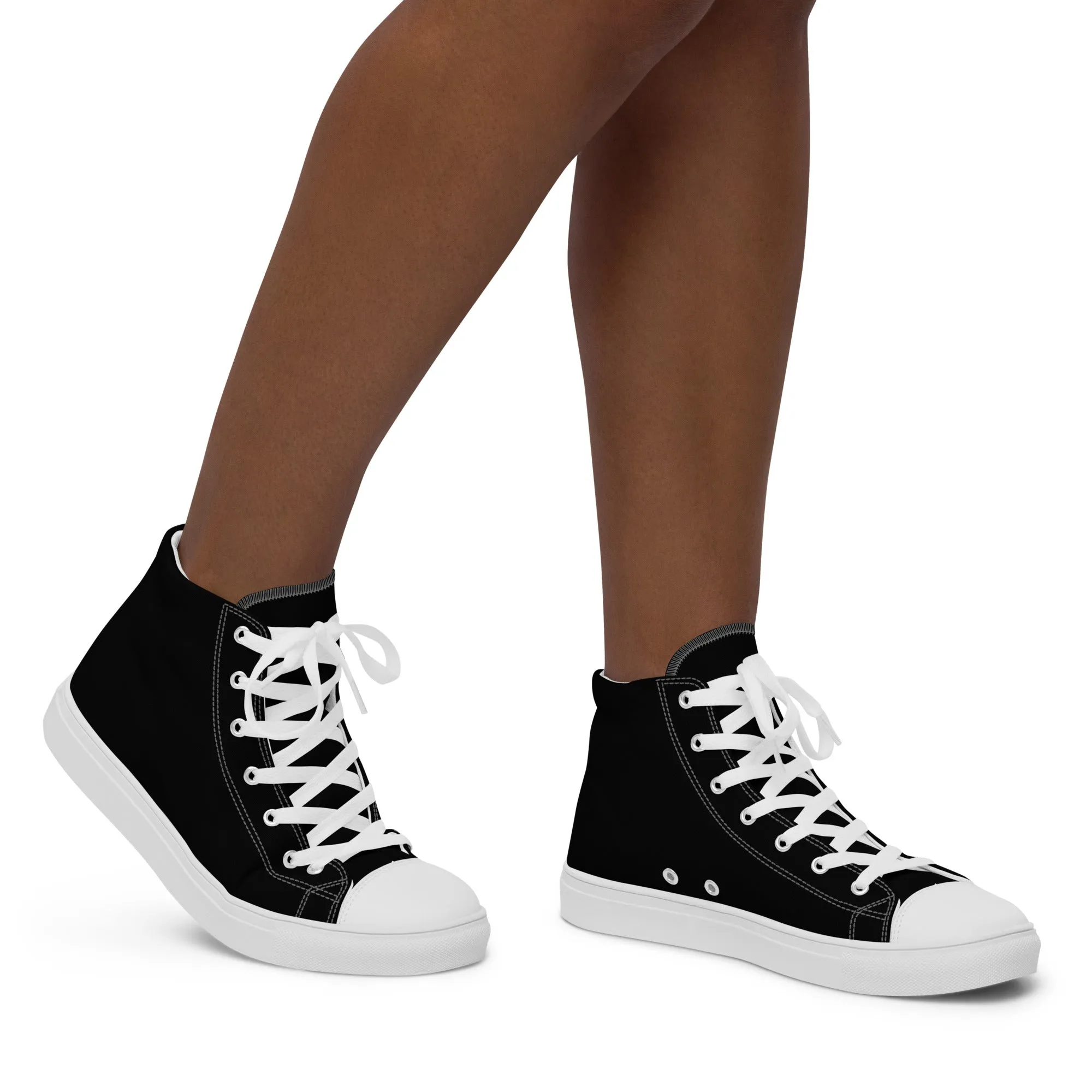 Snooty Fox Art Women’s High Top Canvas Shoes - Snooty Fox Logo Black