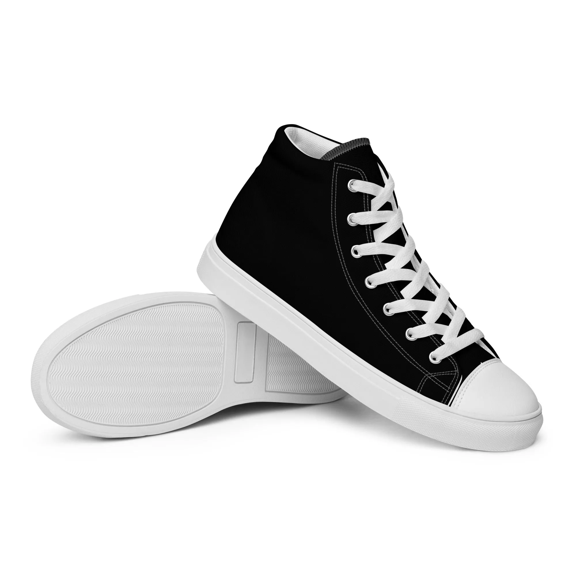 Snooty Fox Art Women’s High Top Canvas Shoes - Snooty Fox Logo Black