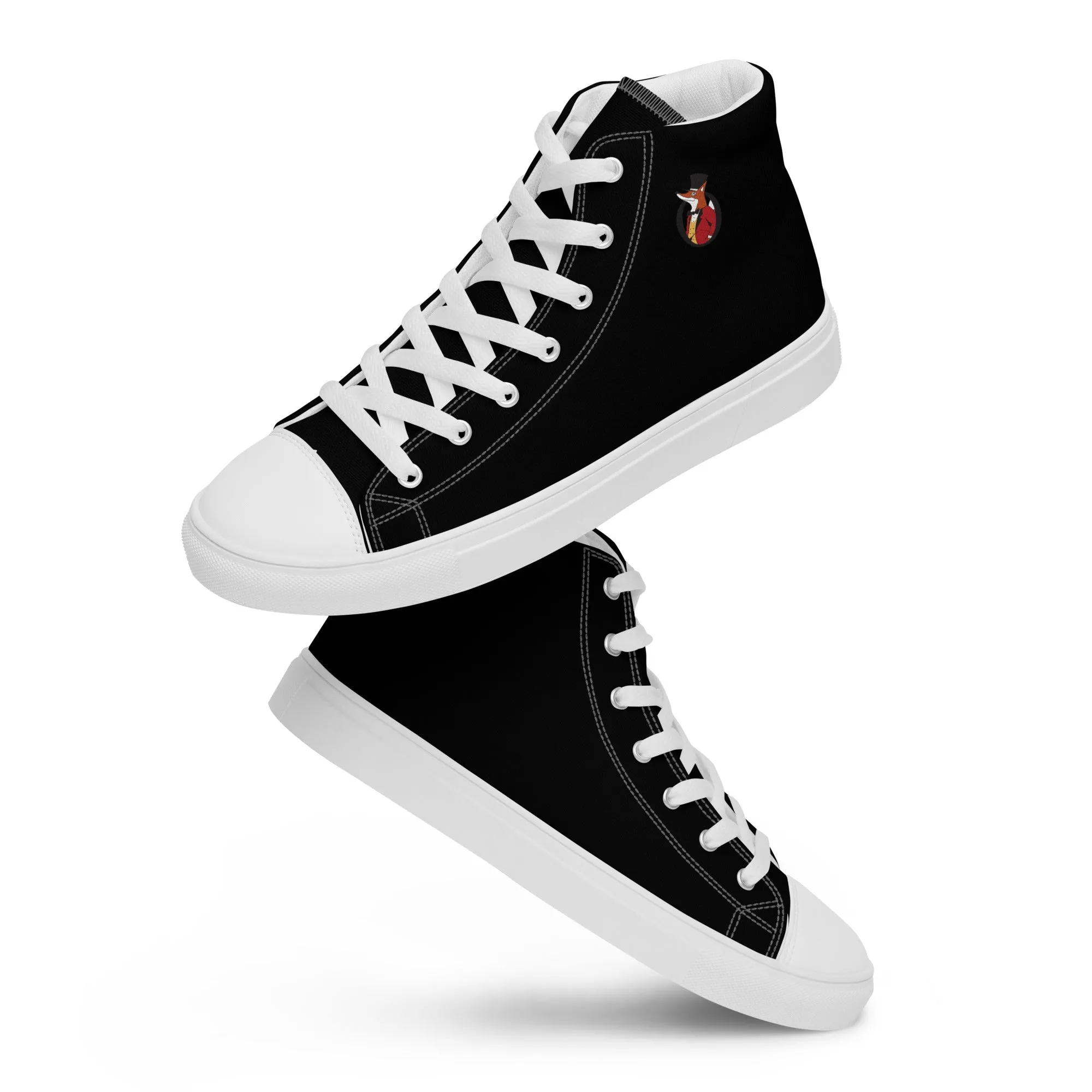 Snooty Fox Art Women’s High Top Canvas Shoes - Snooty Fox Logo Black