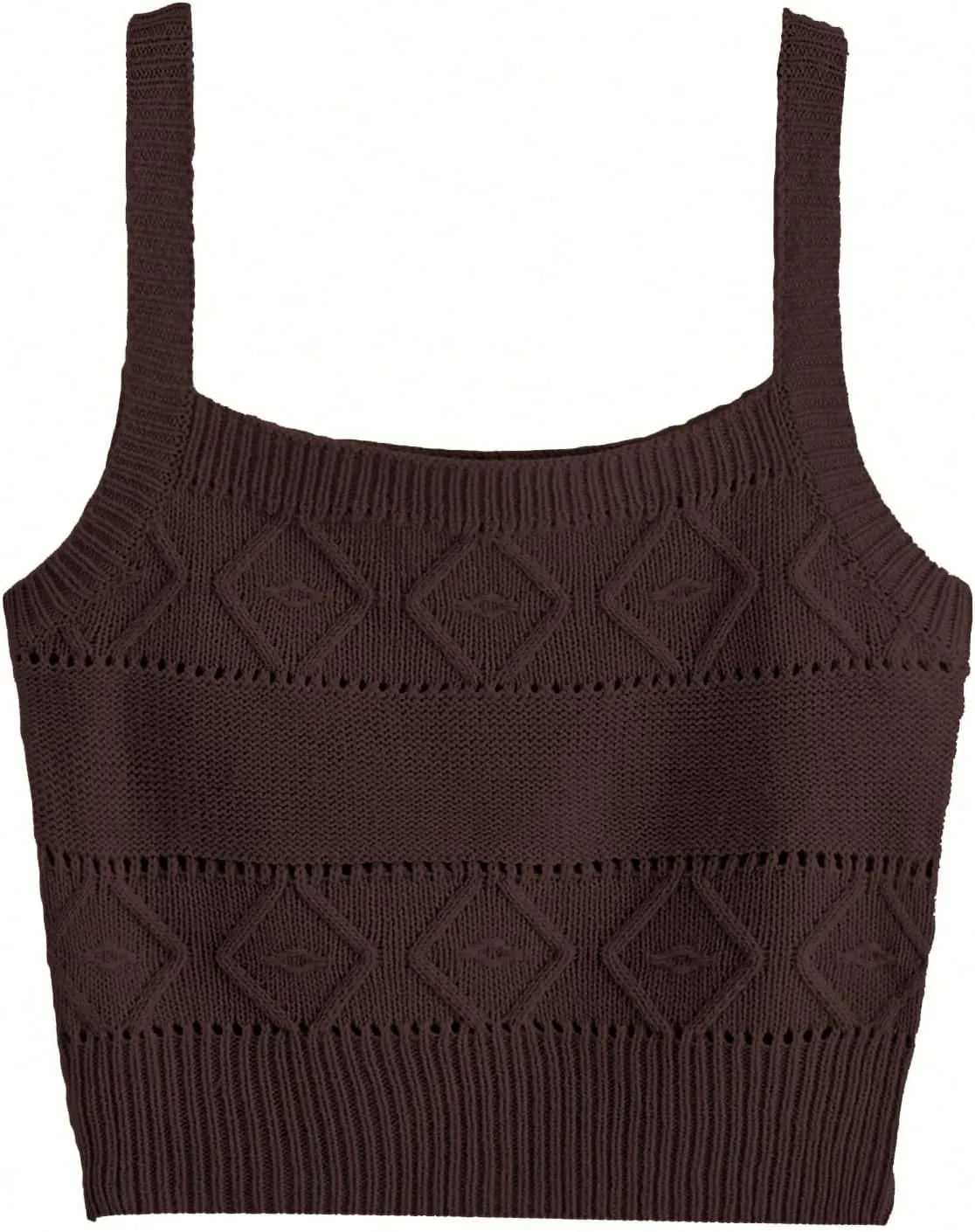 SweatyRocks Women's Sleeveless Solid Knit Straps Crop Tank Tops