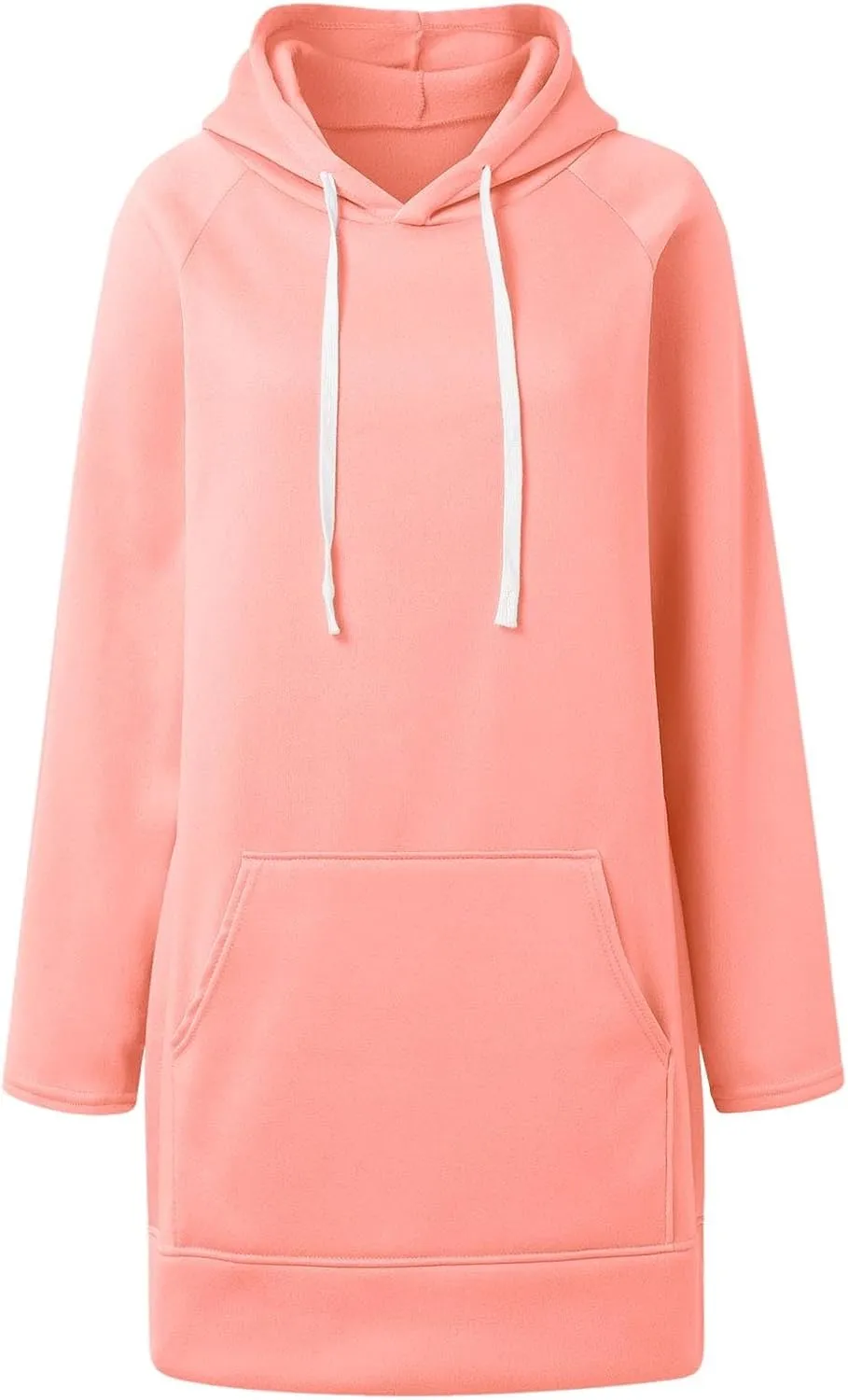 The Warmy Oversized Hoodie Dress for Womens Long Sleeve Split Hem Drawstring Midi Dress Pullover Hoodies with Pocket