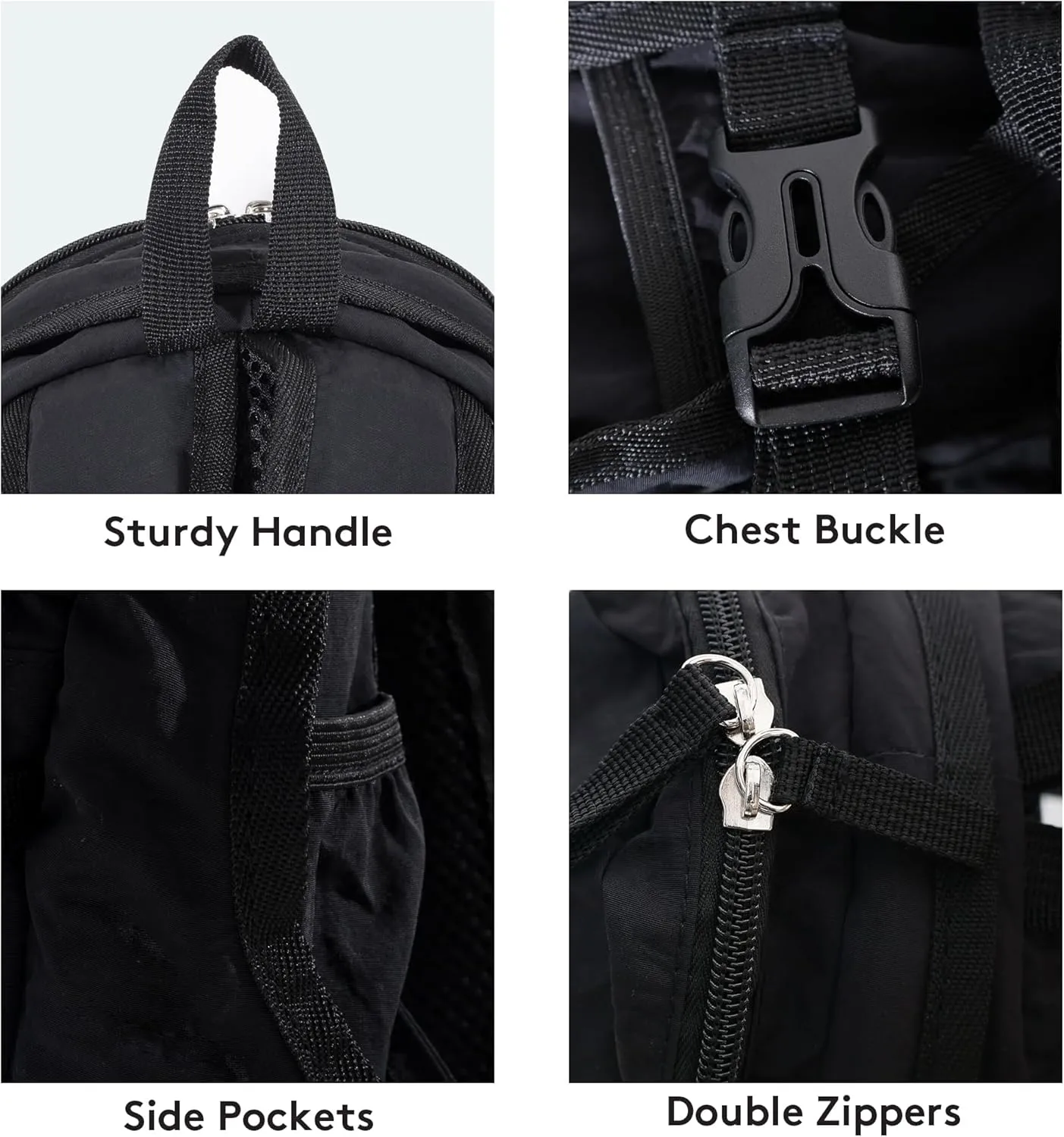 Tilami Mini Backpack for Women and Men, 12inch Casual Daypack Backpacks for Travel,Black