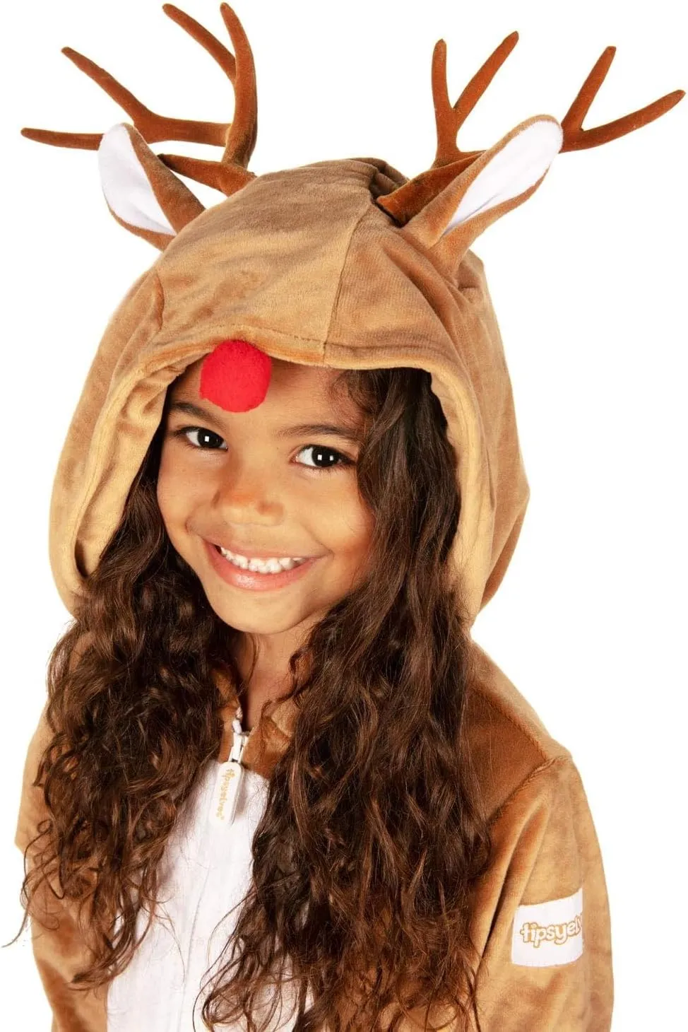 Tipsy Elves Rudolph The Red-Nosed Reindeer Jumpsuit Costume - Cute Brown Rudolf Holiday Animal Onesie for The Family