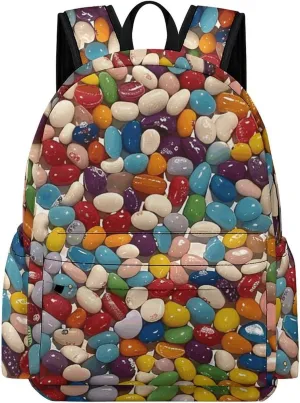 Travel Backpack for Women Men Carry On Backpack Assorted Jelly Beans Luggage Daypack 16.5 Inch Laptop Backpack