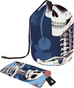 Travel Cosmetic Bags bucket Makeup Bag, Art Flowers Skull Lady Women Portable Foldable Cases, Multifunctional Toiletry Bucket Bags Round Organizer Storage