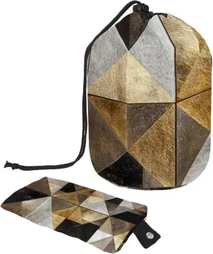 Travel Cosmetic Bags bucket Makeup Bag, Art Golden Silver Geometric 34 Women Portable Foldable Cases, Multifunctional Toiletry Bucket Bags Round Organizer Storage