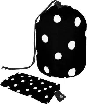 Travel Cosmetic Bags bucket Makeup Bag, Black White Mini Polka Dots 34 Women Portable Foldable Cases, Multifunctional Toiletry Bucket Bags Round Organizer Storage