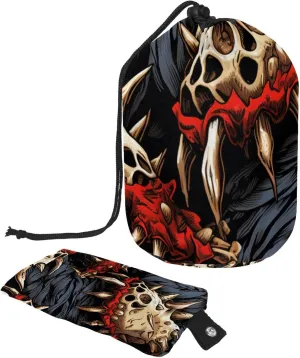 Travel Cosmetic Bags bucket Makeup Bag, Cool Monster Skull Claw Women Portable Foldable Cases, Multifunctional Toiletry Bucket Bags Round Organizer Storage