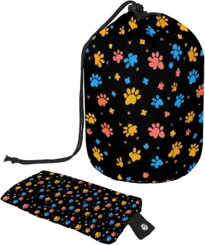 Travel Cosmetic Bags bucket Makeup Bag, Cute Mini Colorful Dog Paw Women Portable Foldable Cases, Multifunctional Toiletry Bucket Bags Round Organizer Storage