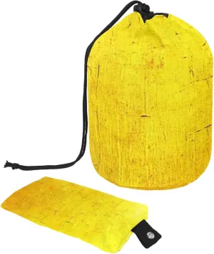 Travel Cosmetic Bags bucket Makeup Bag, Yellow Vintage Mottled Texture 46 Women Portable Foldable Cases, Multifunctional Toiletry Bucket Bags Round Organizer Storage