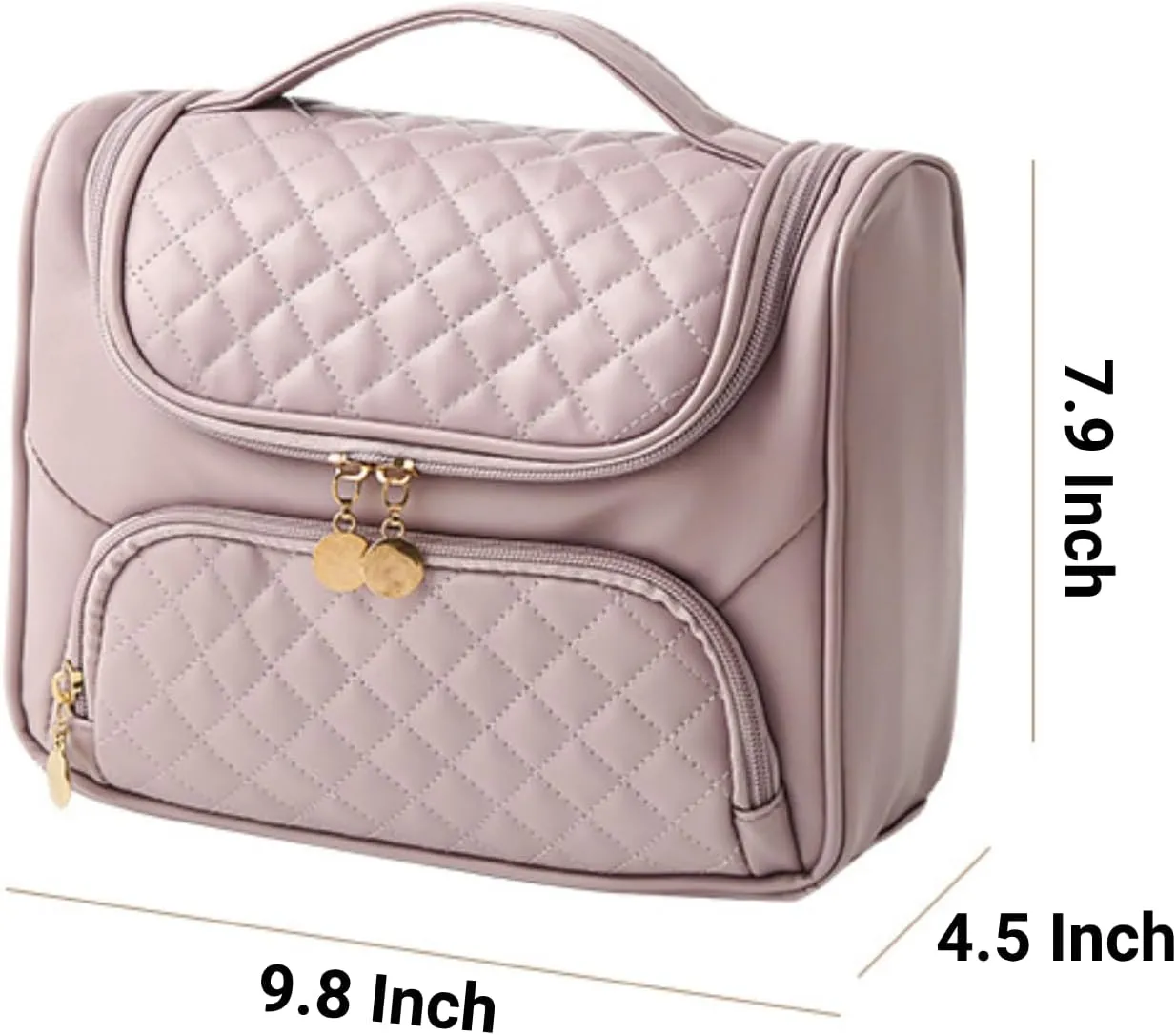 Travel Toiletry Bag, Waterproof Cosmetic Bag with Hanging Hook, Large Capacity Toiletries Bag, Makeup Bag for Traveling, Cosmetic Organizer Case for Women (Black)