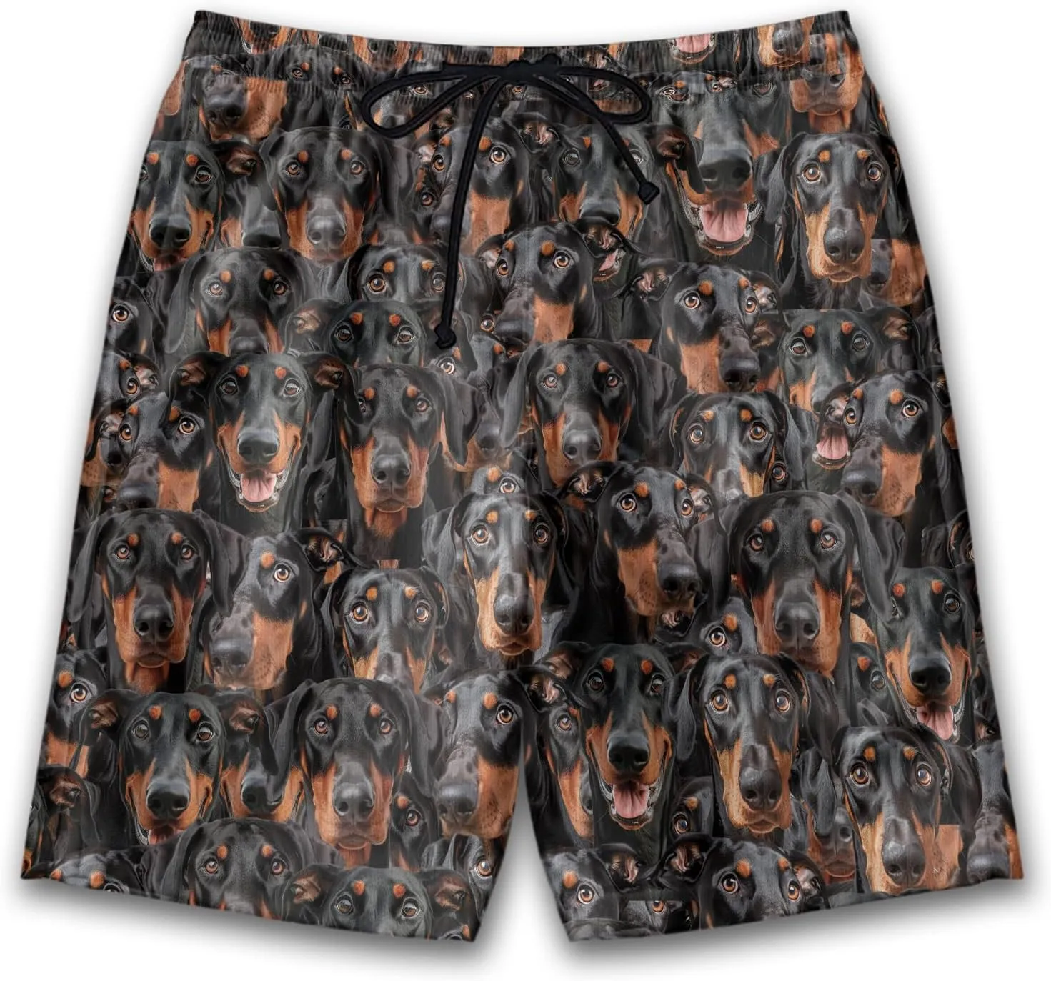 Tropical Dog Mens Swim Trunks - Dog Swimming Trunks for Men - Drawstring Beach Shorts, Mens Swim Shorts Series 28