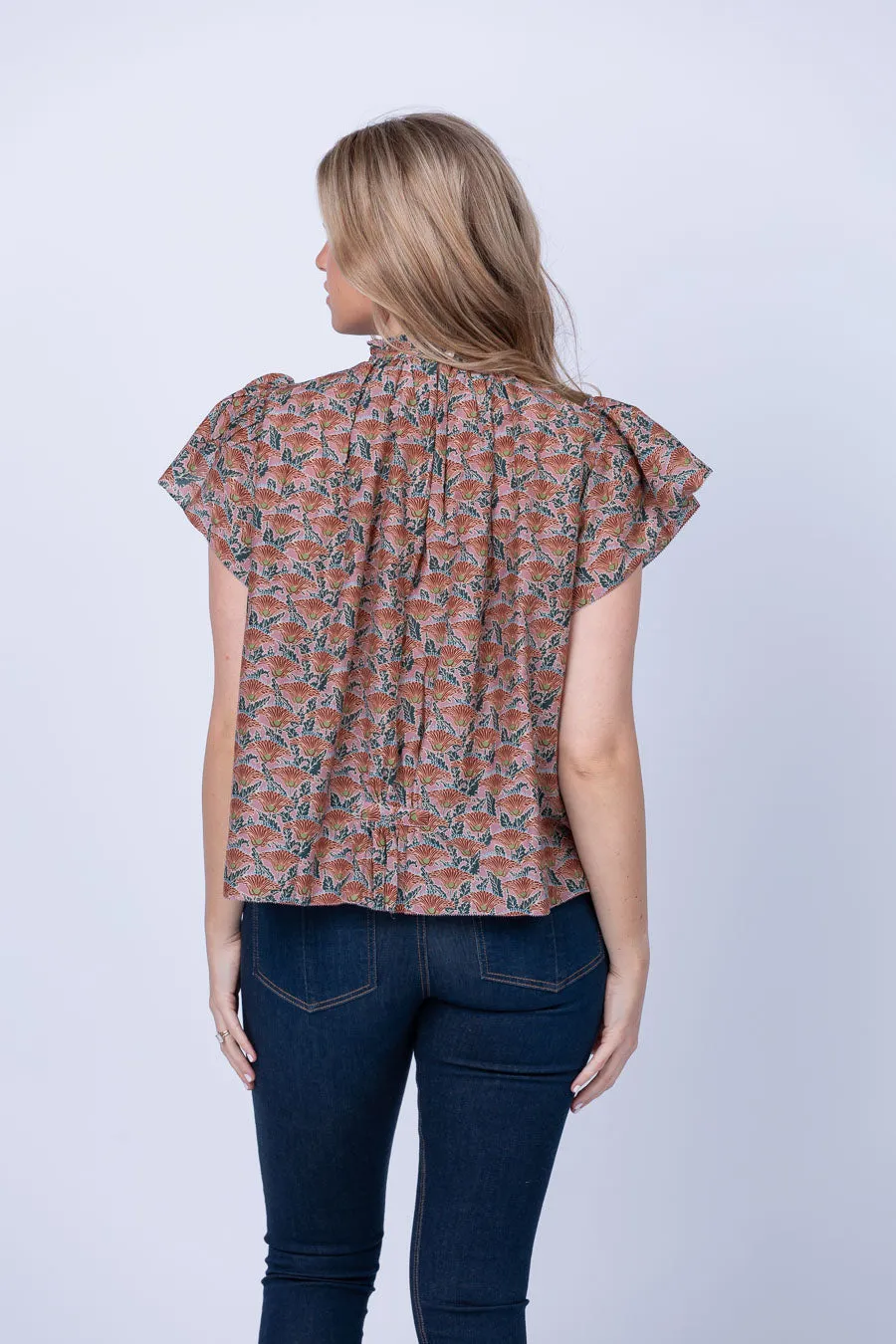 Trovata Carla Blouse In Fan Flower