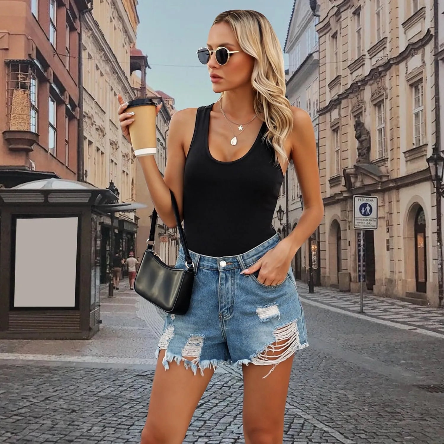 TVKSOM 4/5 Pack Bodysuit for Women Ribbed Sleeveless Scoop Neck Tank Top Racerback Womens Bodysuit