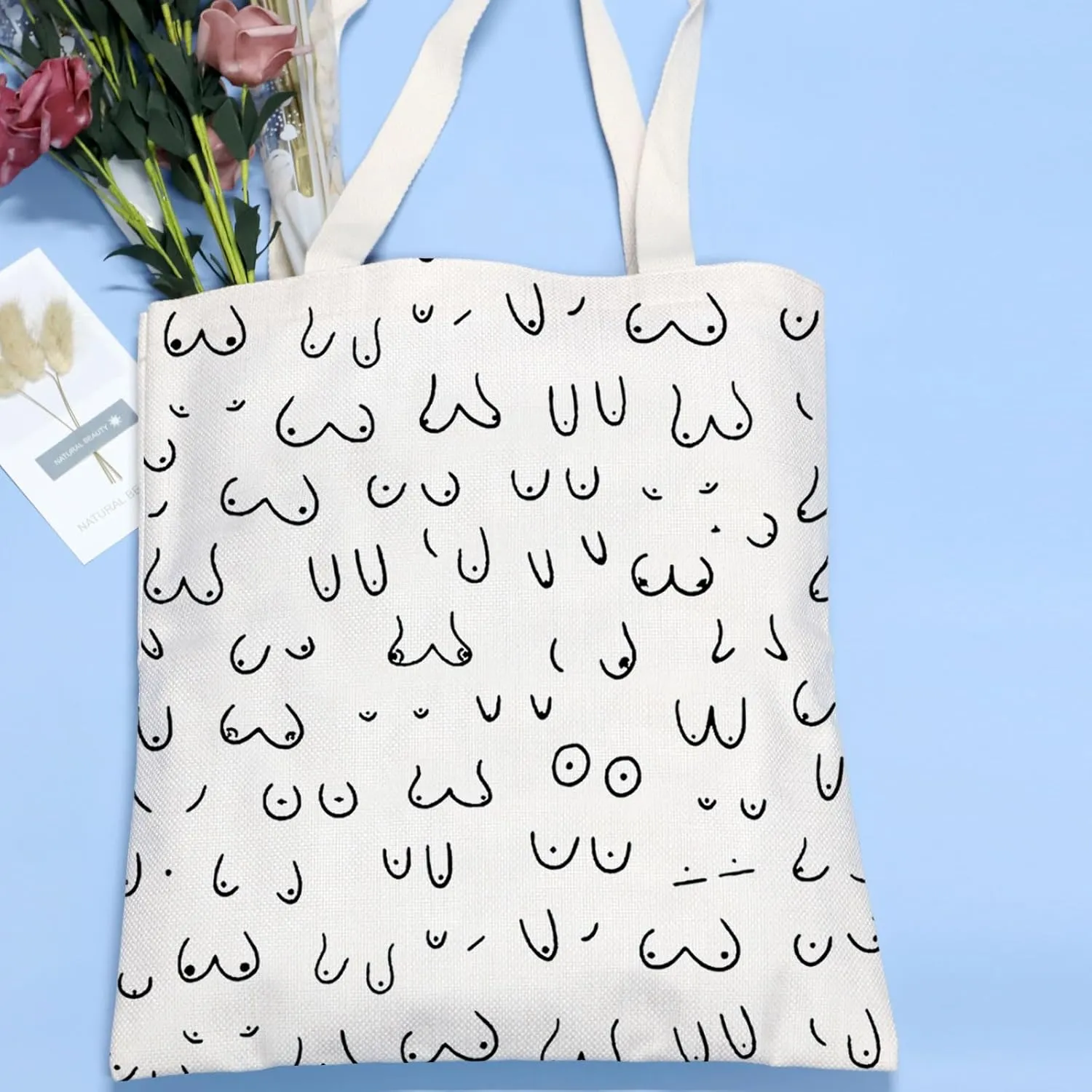 VAMSII Boobs Makeup Bag Boobs The Breast Boobies Inspired Gift Boobs Lover Gifts for Women Boobs Boobie Gift (Boobs Tote)