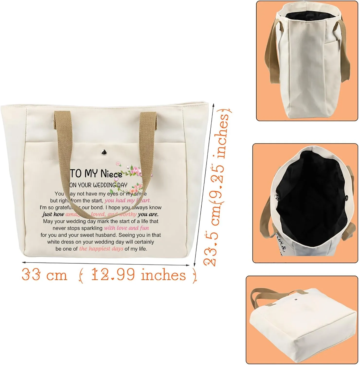 VAMSII Niece Wedding Gift - Cosmetic Bag for Bride's Special Day
